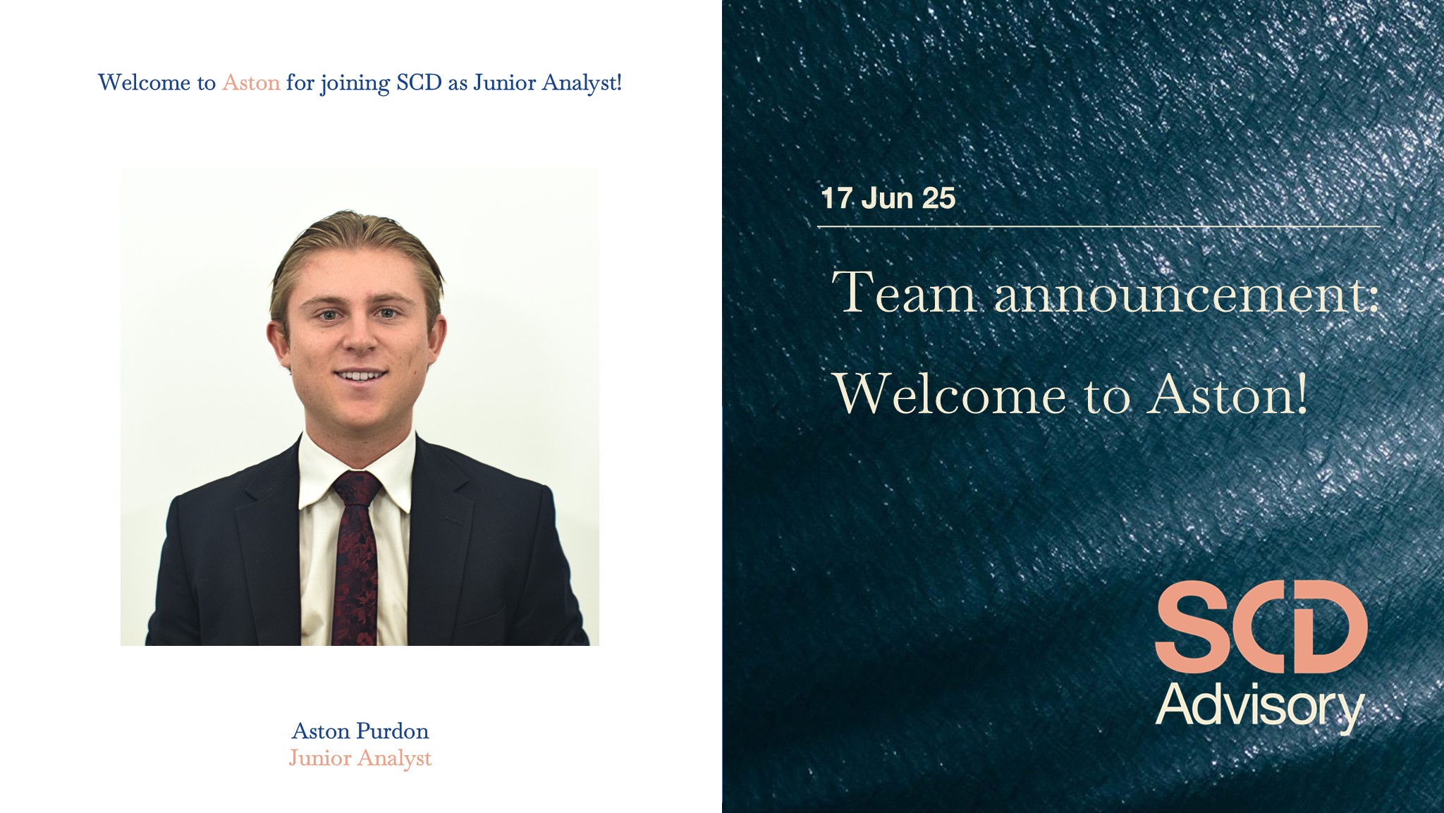 Team Announcement: Welcome to Aston! preview image