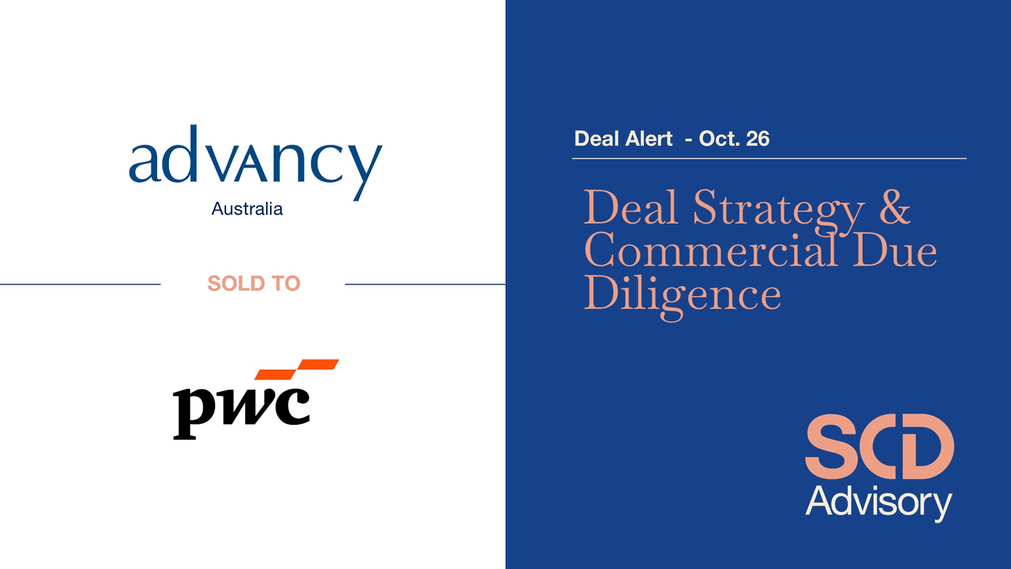 SCD Advisory acted as exclusive sell side advisor to Advancy Australia on its sale to PwC Australia preview image